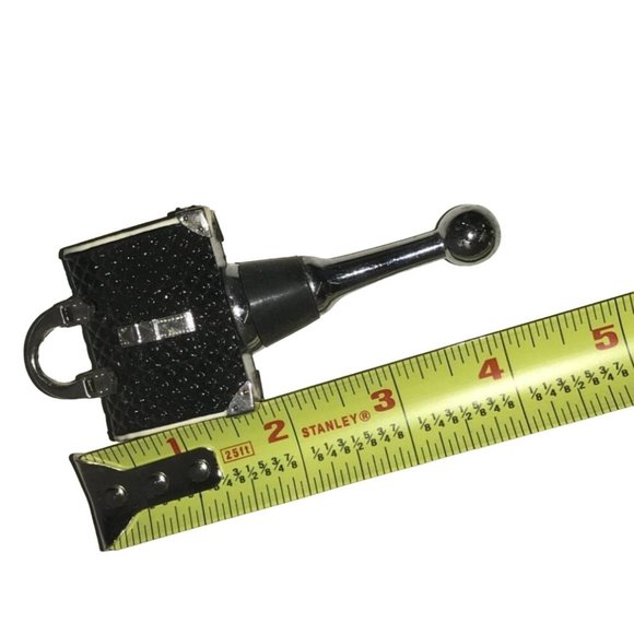 Black/Silver Handled Classy Handbag Purse Bottle Stopper 4'' - Picture 5 of 5